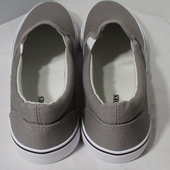 NEW Emma Comfy Gray & White Ladies Womens Canvas Casual Slip-On Shoes Size 10 - Picture 4 of 8
